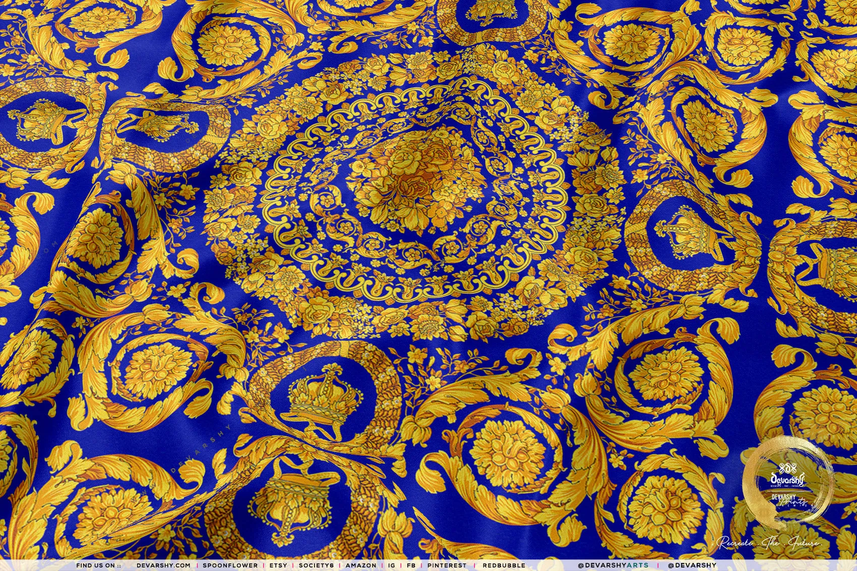 Opulent Gold Apparel Fabric 3Meters , 9 Designs | 8 Fabrics Options | Baroque Fabric By the Yard | 023B