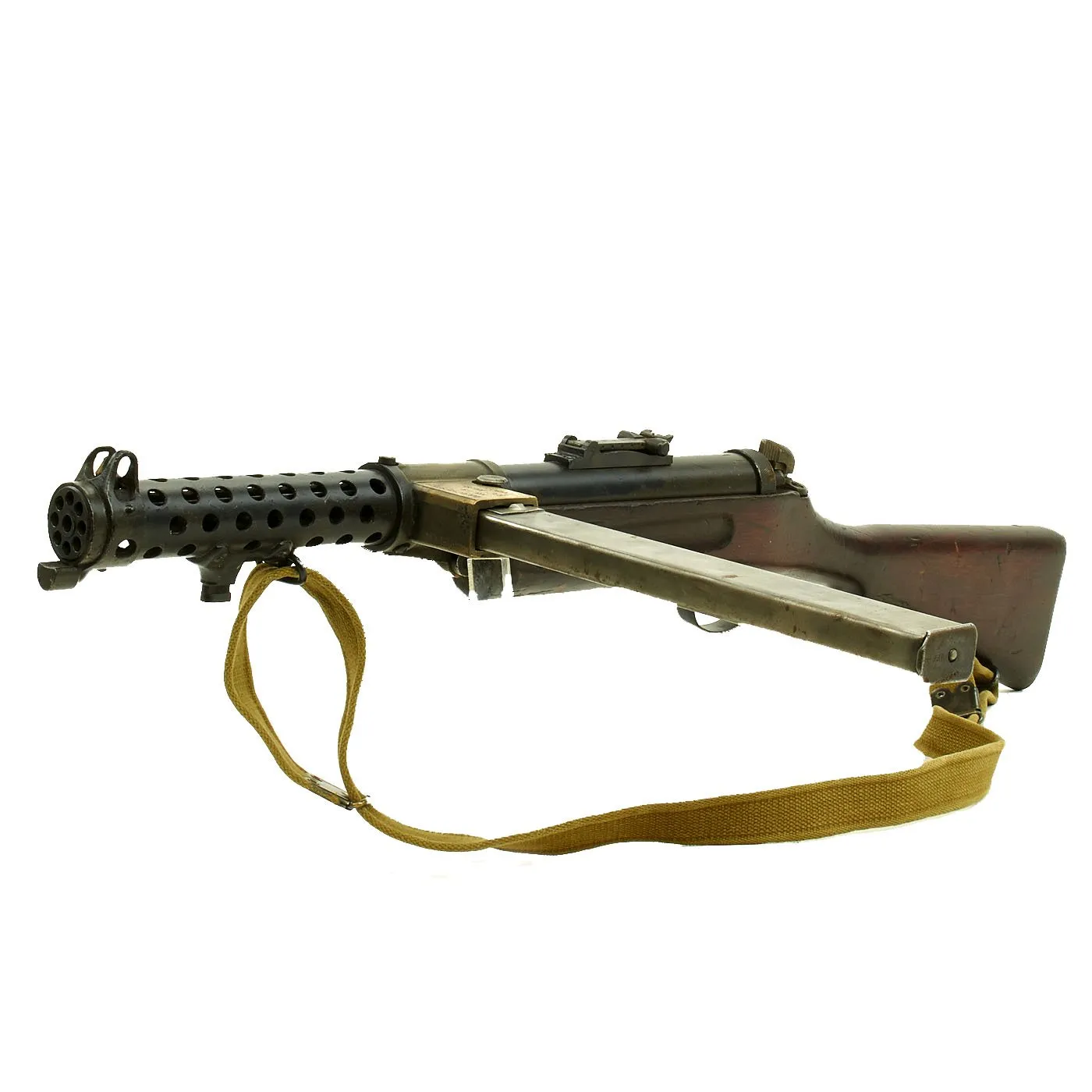 Original British WWII Lanchester MK.I* Display Submachine Gun SMG with 50 rd. Magazine and Sling