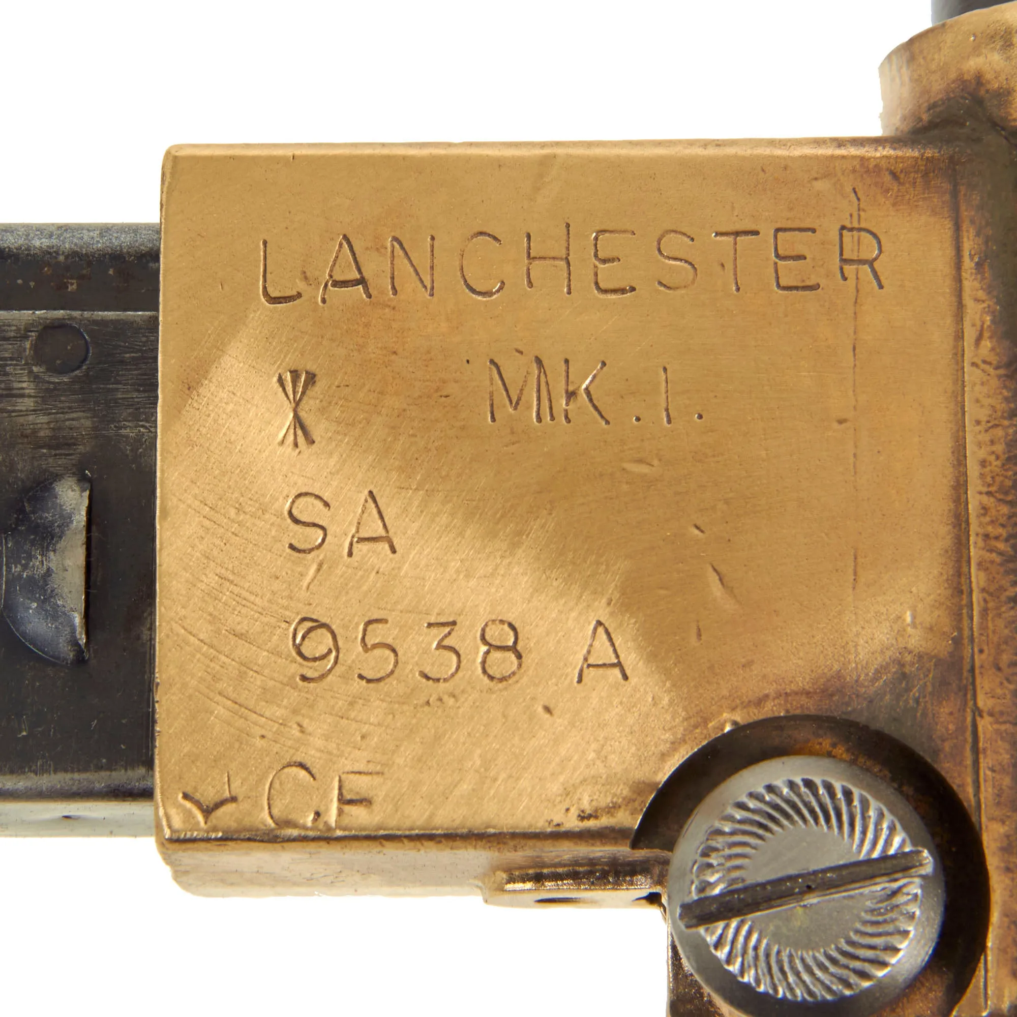 Original British WWII Lanchester MK.I* Display Submachine Gun SMG with Early Sight & Magazine - Serial 9538A