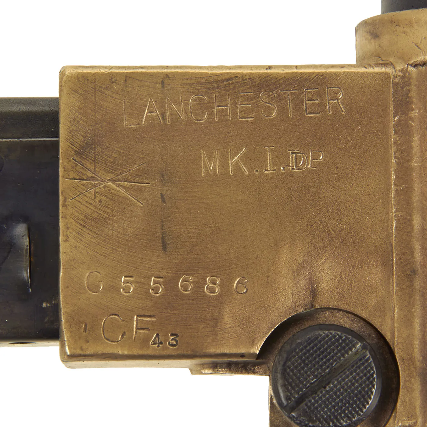 Original British WWII Lanchester MK.I* Display Submachine Gun SMG with Early Sight & Magazine - Serial G55686