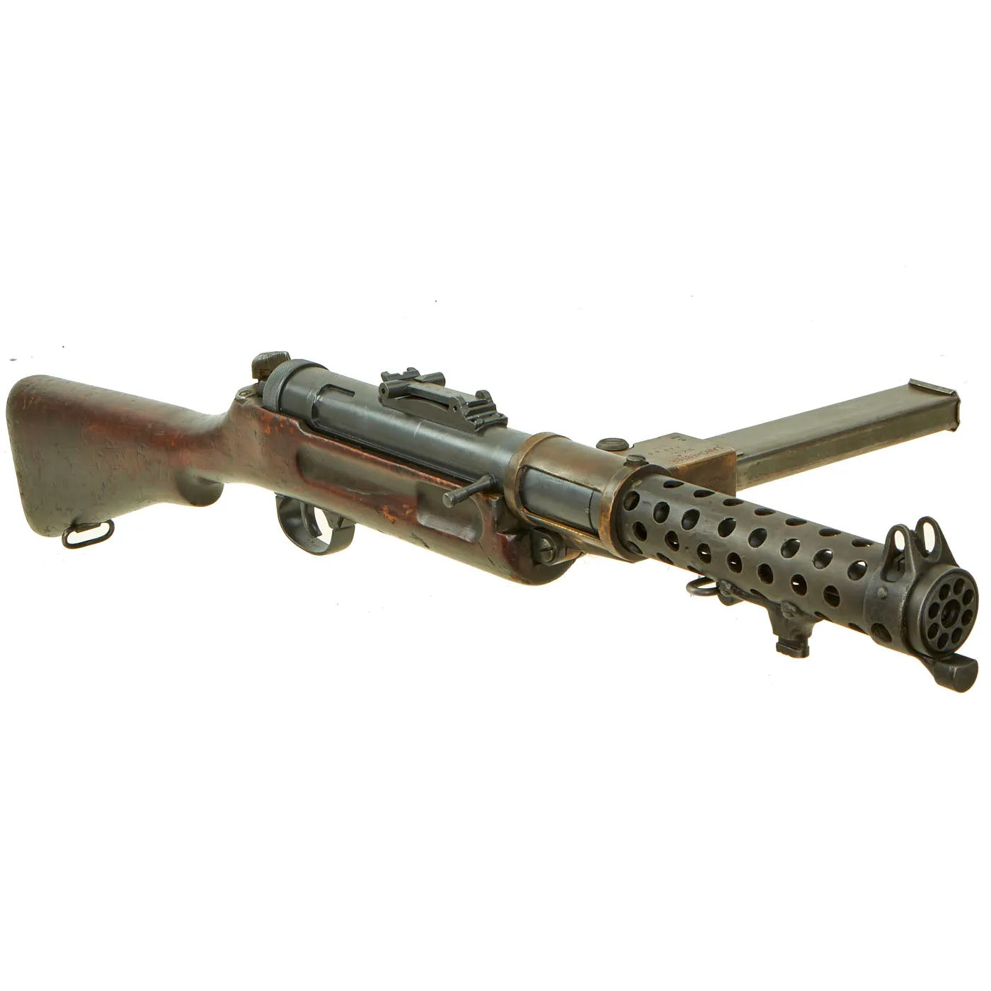 Original British WWII Lanchester MK.I* Display Submachine Gun SMG with Early Sight & Magazine