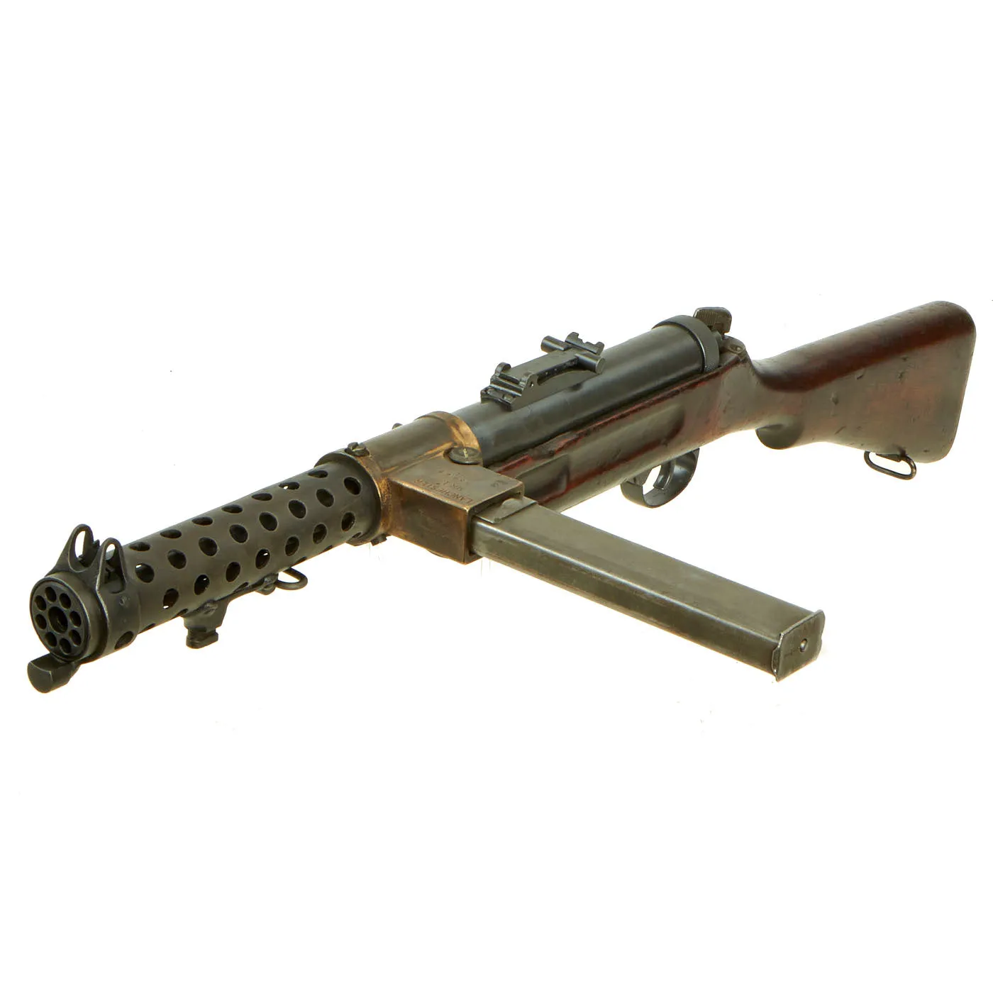 Original British WWII Lanchester MK.I* Display Submachine Gun SMG with Early Sight & Magazine