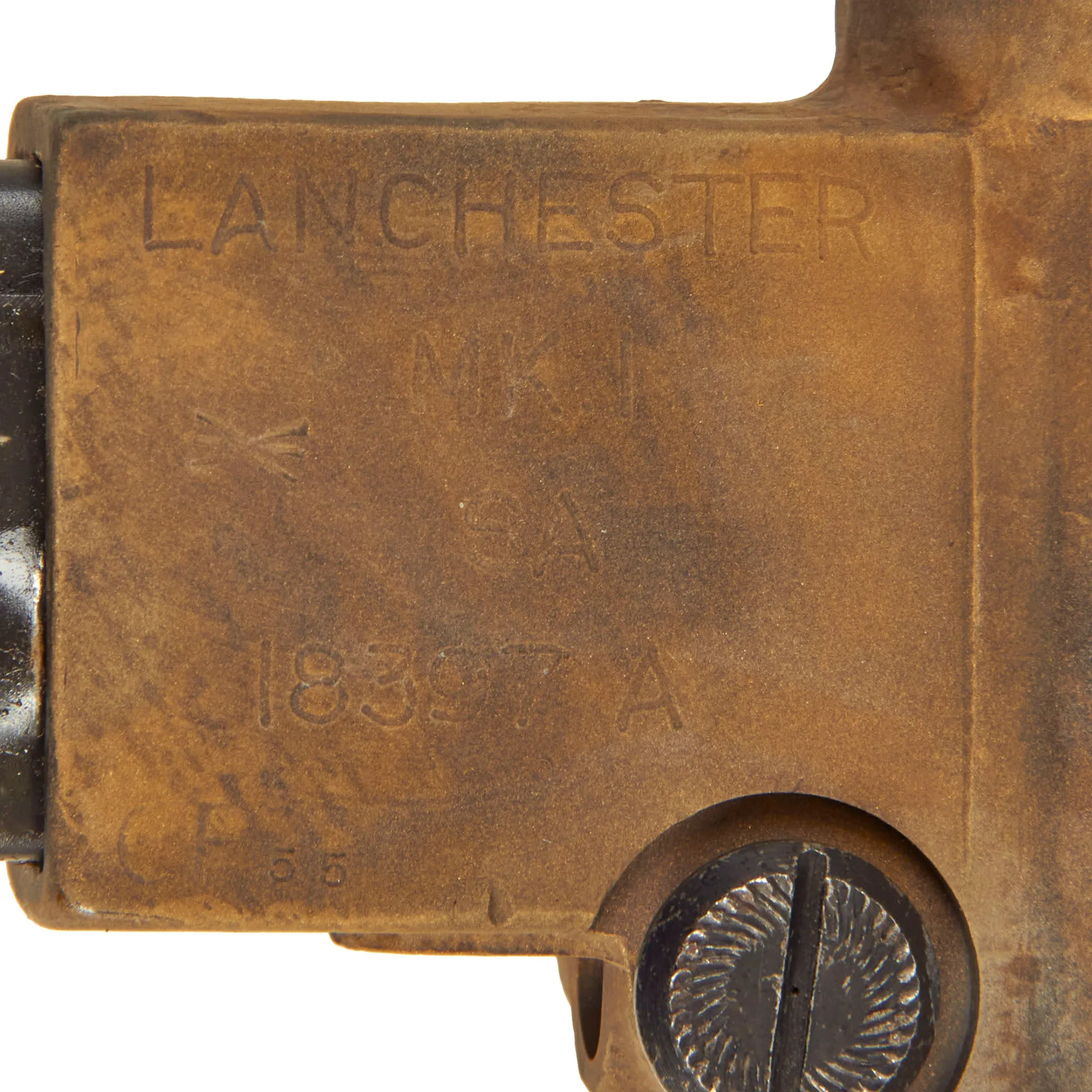 Original British WWII Lanchester MK.I* Display Submachine Gun SMG with Early Sight, Replacement Stock & Magazine