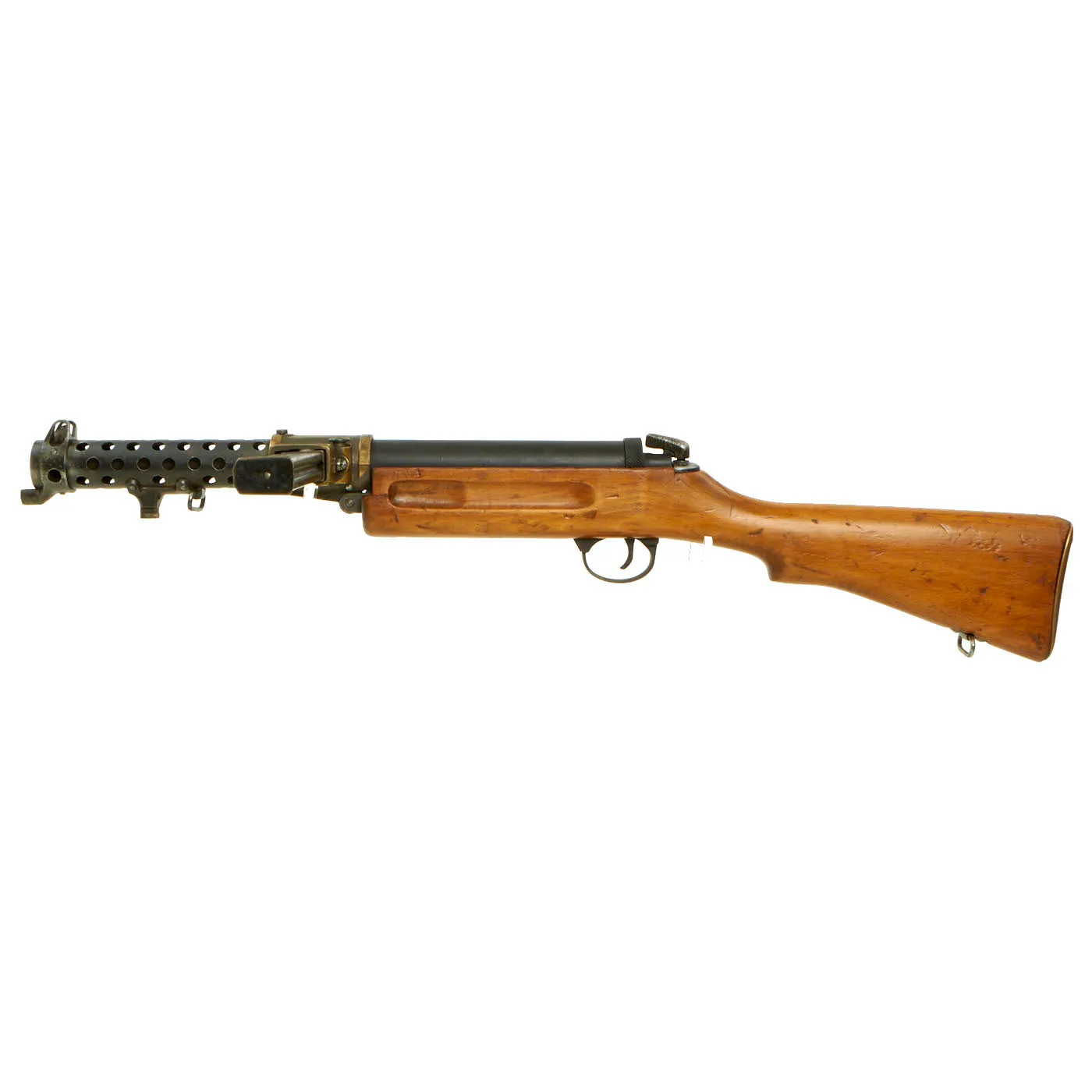 Original British WWII Lanchester MK.I* Display Submachine Gun SMG with Magazine & Parade Bayonet