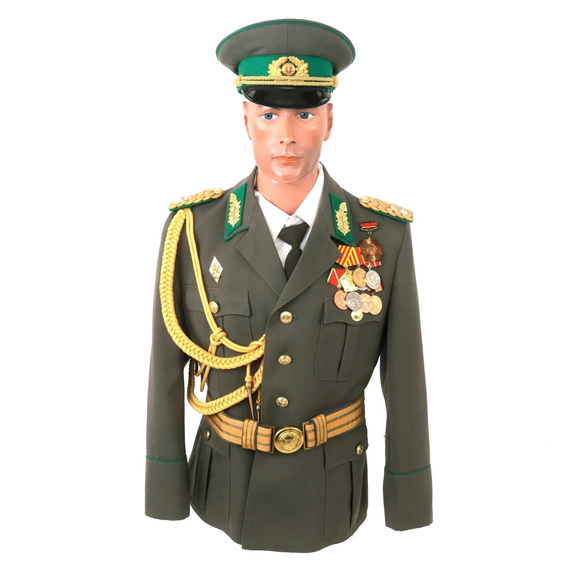 Original East German Cold War DDR Border Guard Generalleutnant Lieutenant General’s Uniform with Visor Cap & Belt - 8 Medals