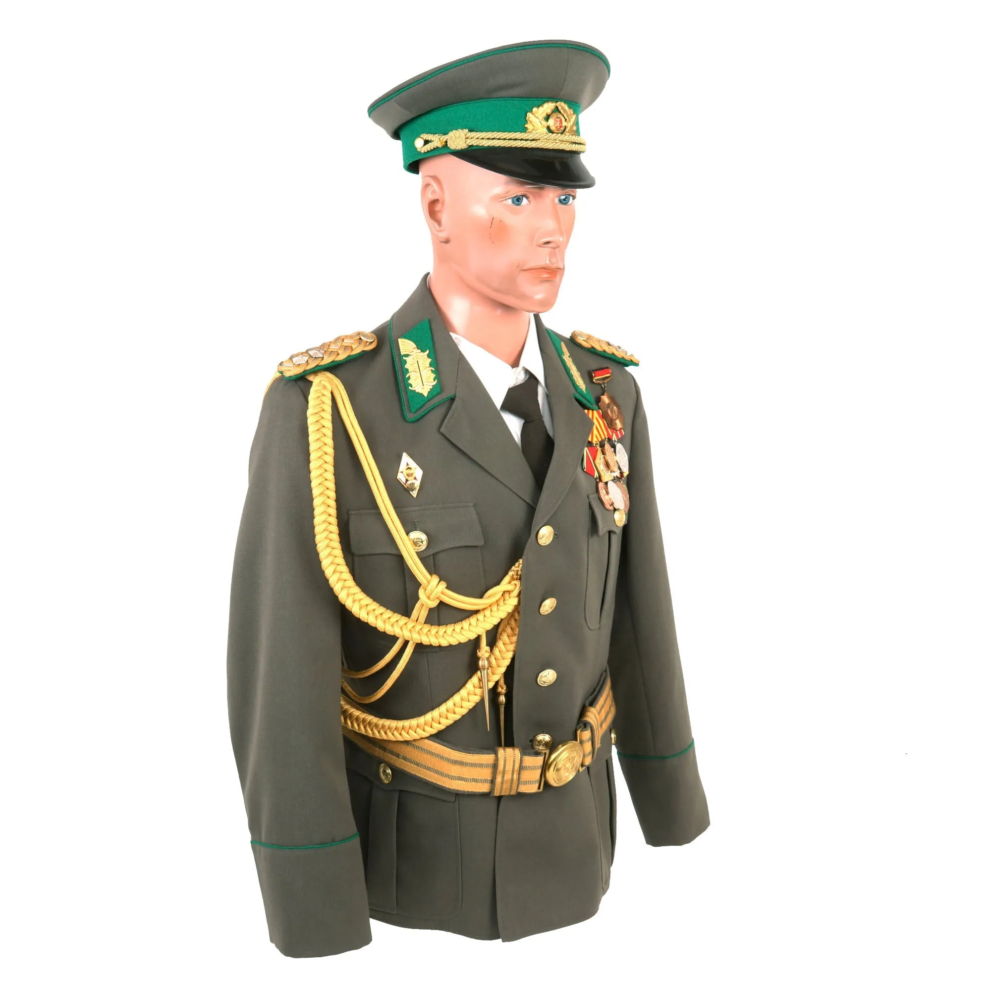 Original East German Cold War DDR Border Guard Generalleutnant Lieutenant General’s Uniform with Visor Cap & Belt - 8 Medals