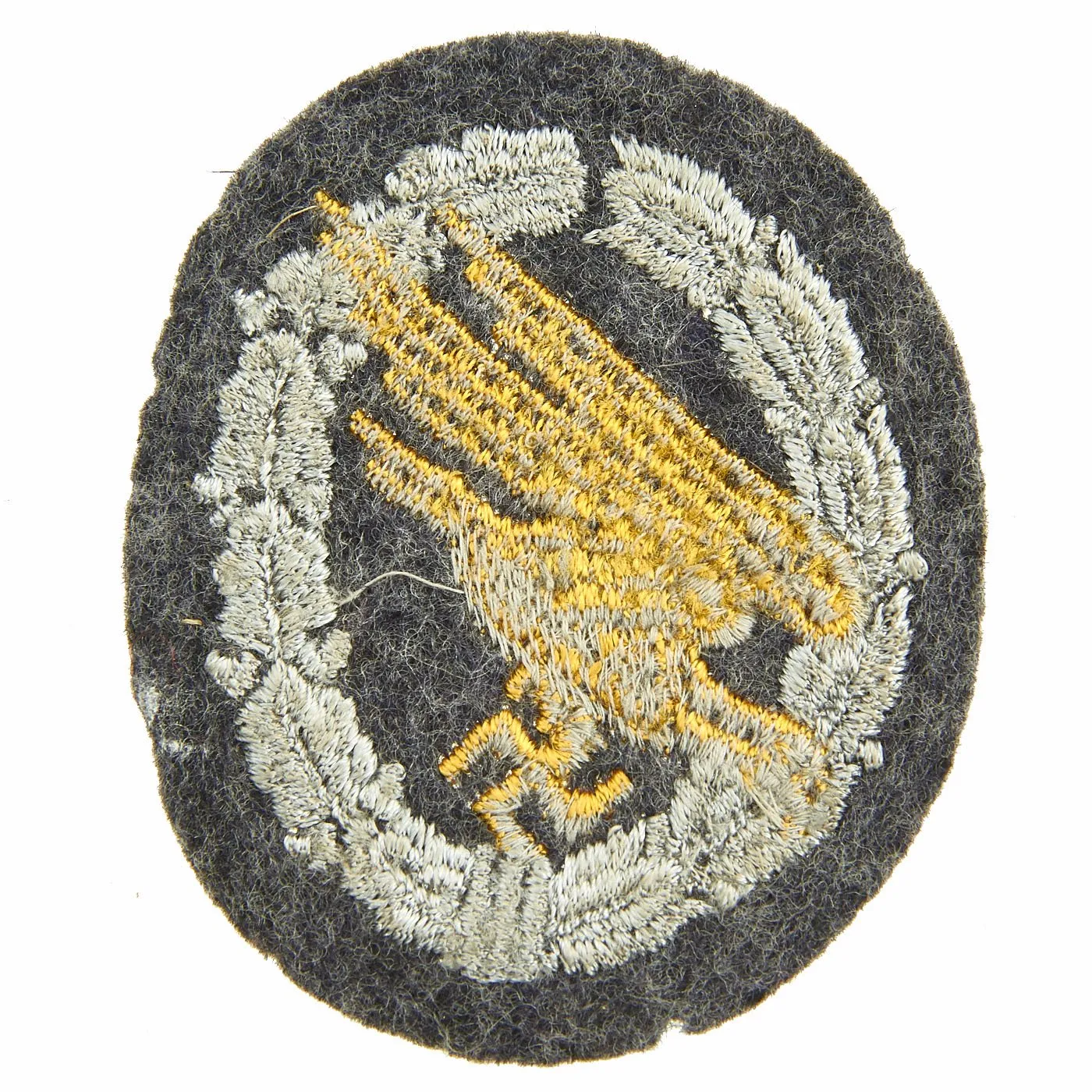 Original German WWII Luftwaffe Fallschirmjäger Paratrooper Embroidered Cloth Badge - Parachutist Badge