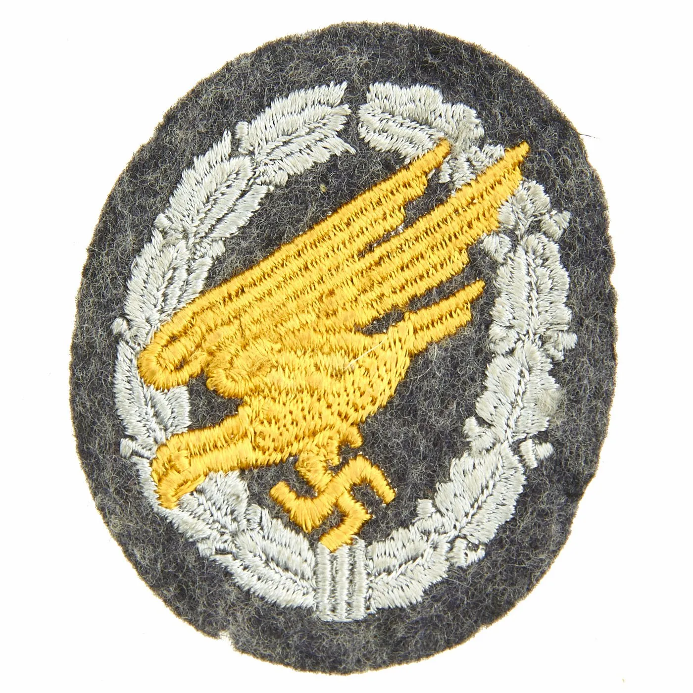 Original German WWII Luftwaffe Fallschirmjäger Paratrooper Embroidered Cloth Badge - Parachutist Badge