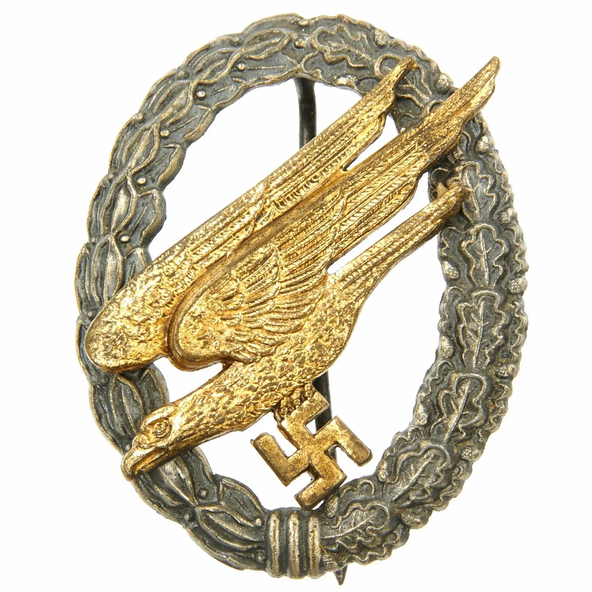 Original German WWII Lufwaffe Paratrooper Fallschirmjäger Badge by Deschler & Sohn - Parachutist Badge