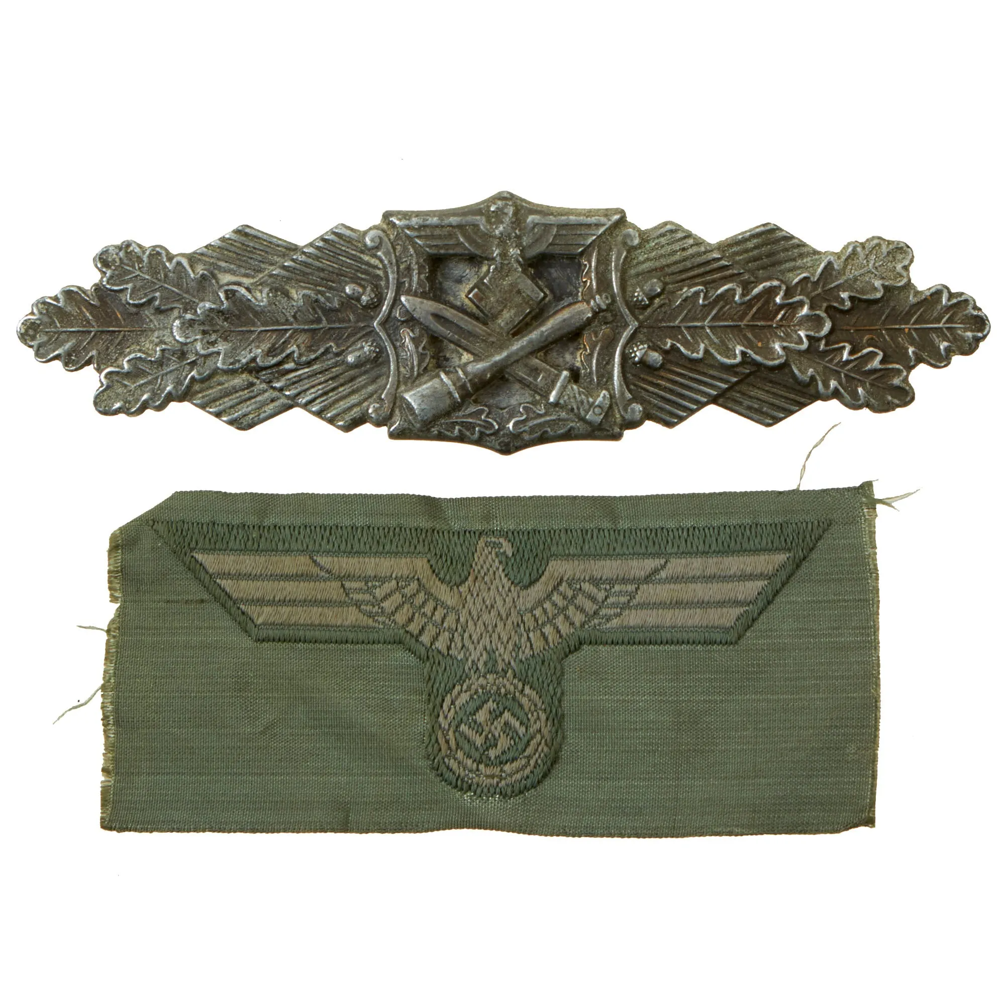 Original German WWII Medal and Insignia Grouping with KvK II, War Merit Medal, and Close Combat Clasp - 6 Items