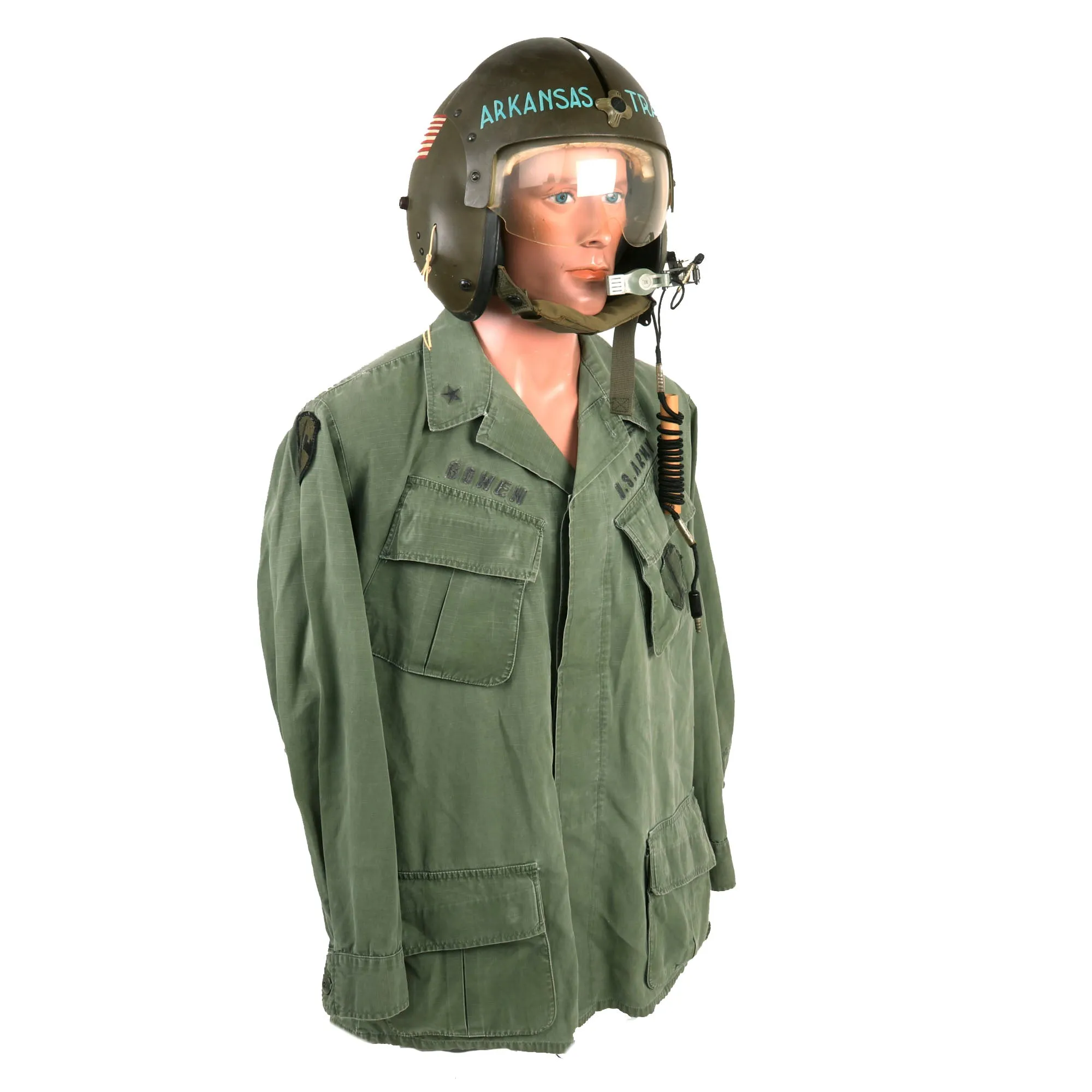 Original U.S. Vietnam War Brigadier General Thomas Willard Bowen AFH-1 Helicopter Pilot Flying Helmet and Uniform Grouping With Photos and Documents - Formerly A.A.F. Tank Museum