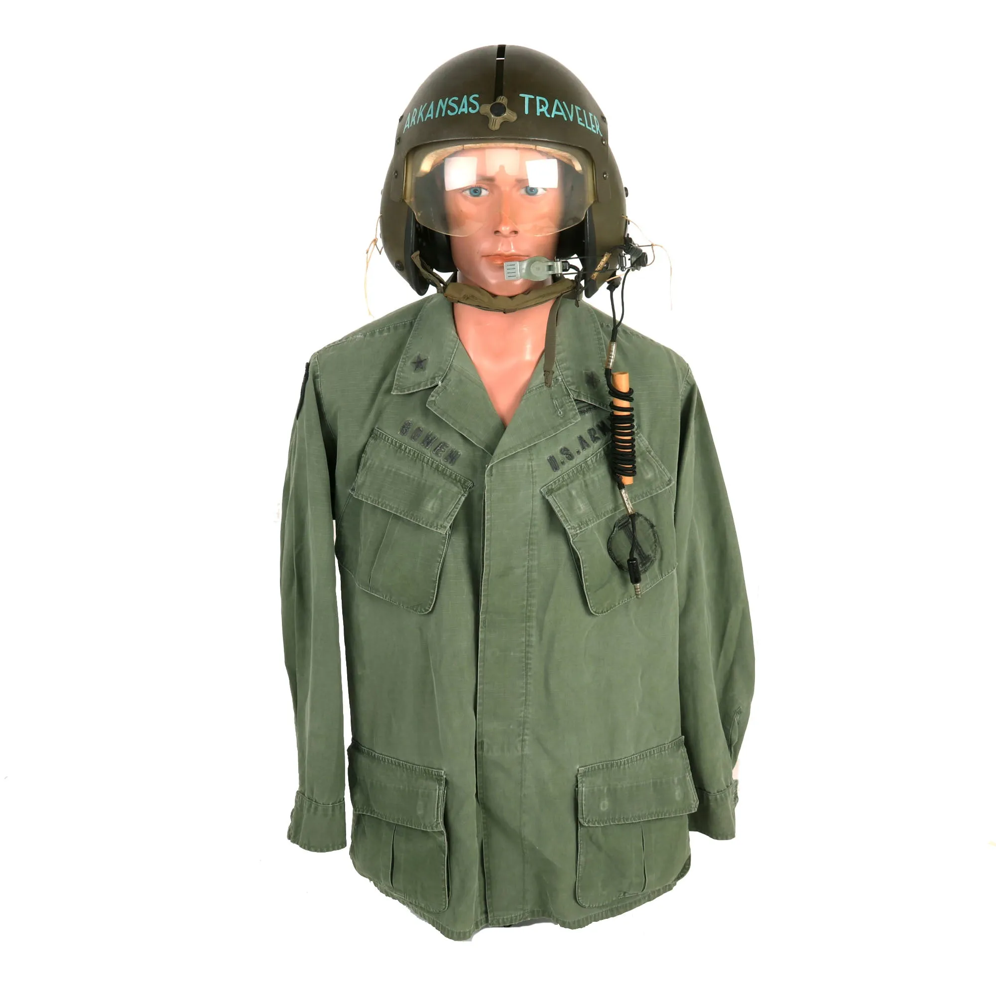 Original U.S. Vietnam War Brigadier General Thomas Willard Bowen AFH-1 Helicopter Pilot Flying Helmet and Uniform Grouping With Photos and Documents - Formerly A.A.F. Tank Museum