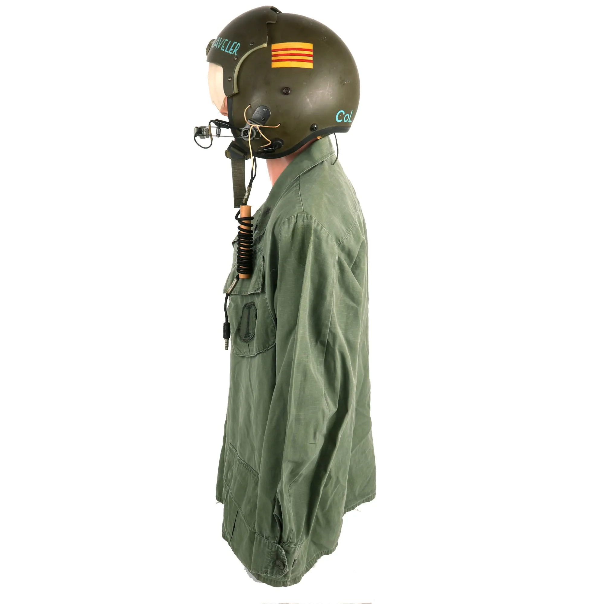 Original U.S. Vietnam War Brigadier General Thomas Willard Bowen AFH-1 Helicopter Pilot Flying Helmet and Uniform Grouping With Photos and Documents - Formerly A.A.F. Tank Museum