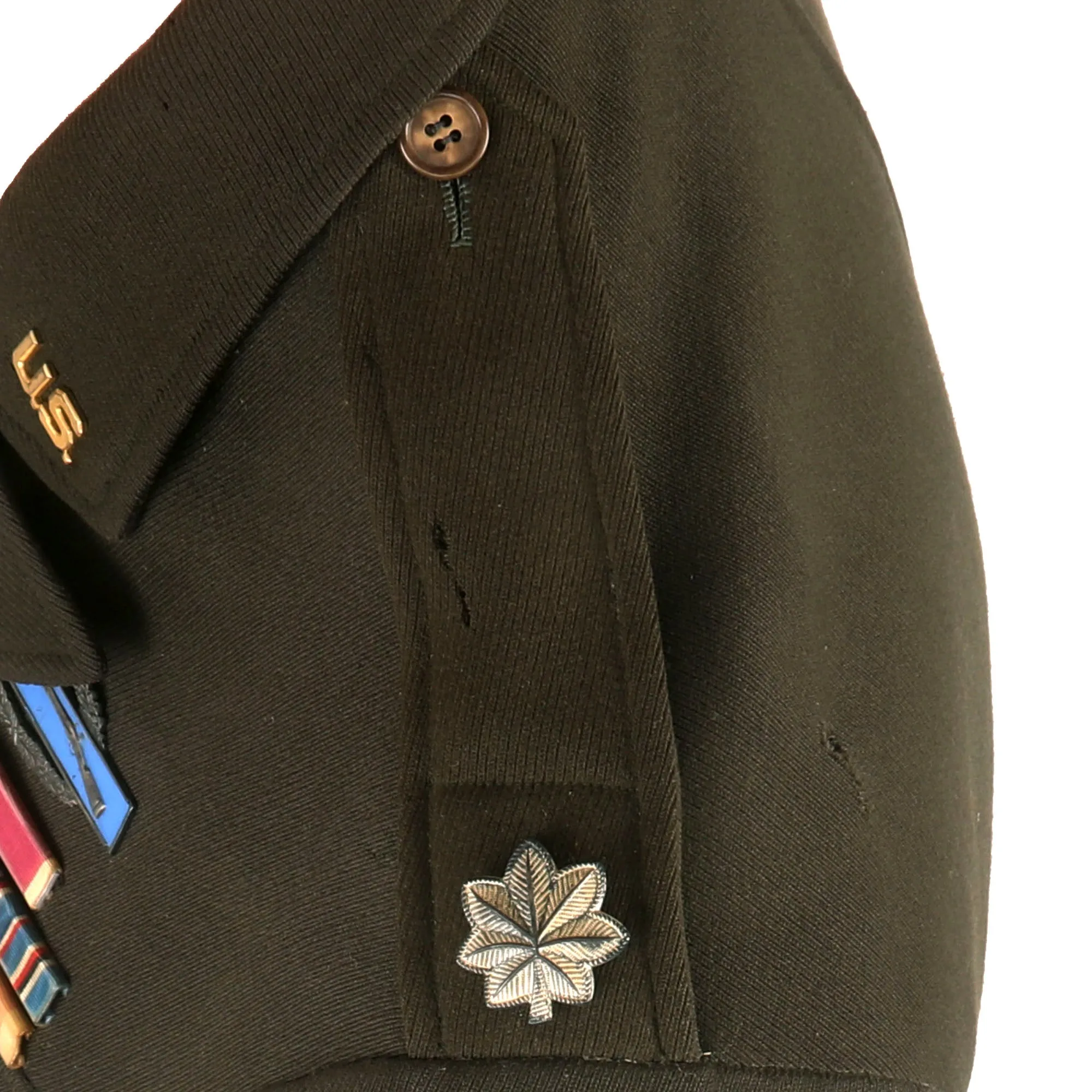 Original U.S. WWII 9th Infantry Division Lieutenant Colonel’s German-Made Ike Jacket with 8-Place Ribbon Bar & CIB