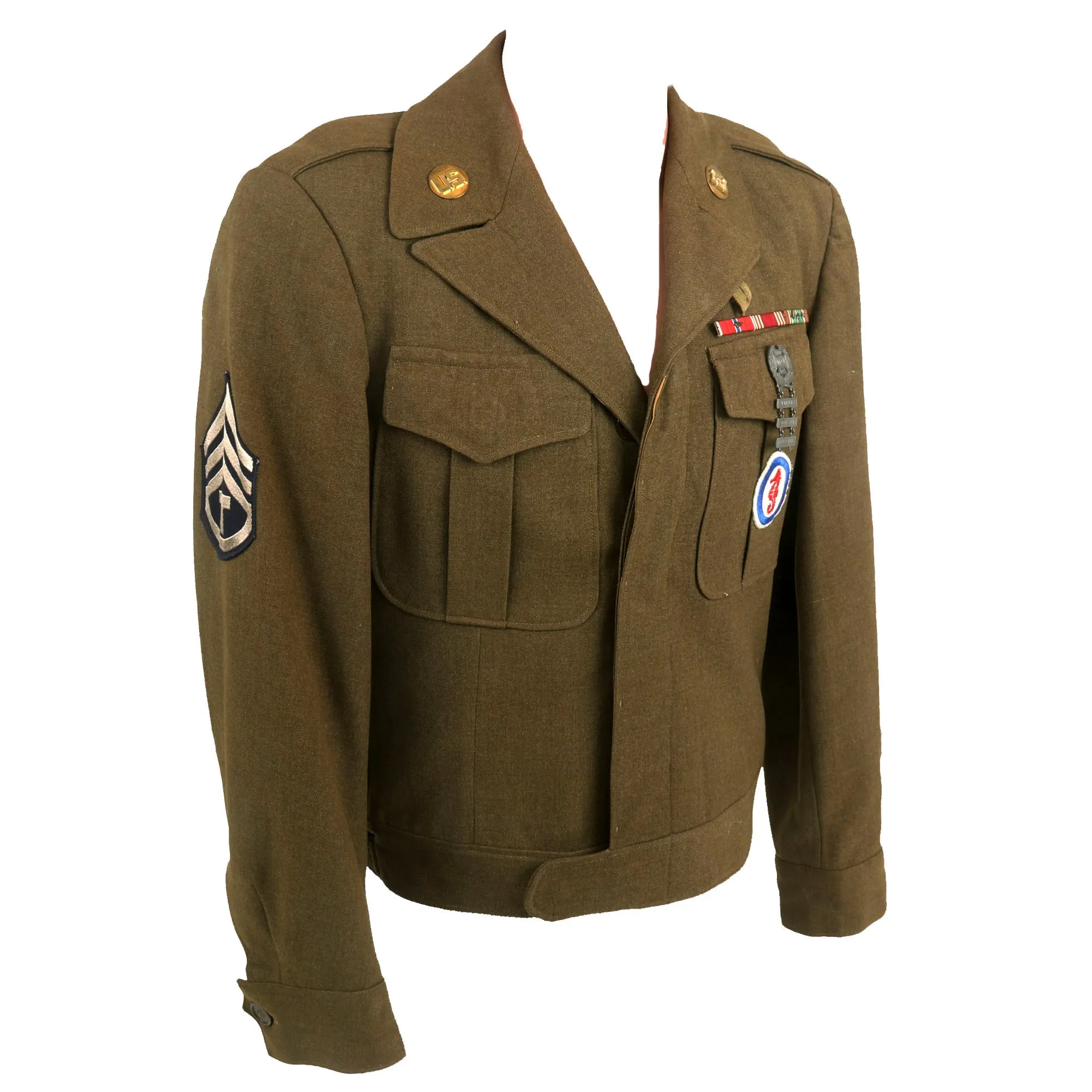 Original U.S. WWII Army Amphibious Forces Engineer Special Brigade Ike Jacket - Bronze Star Recipient