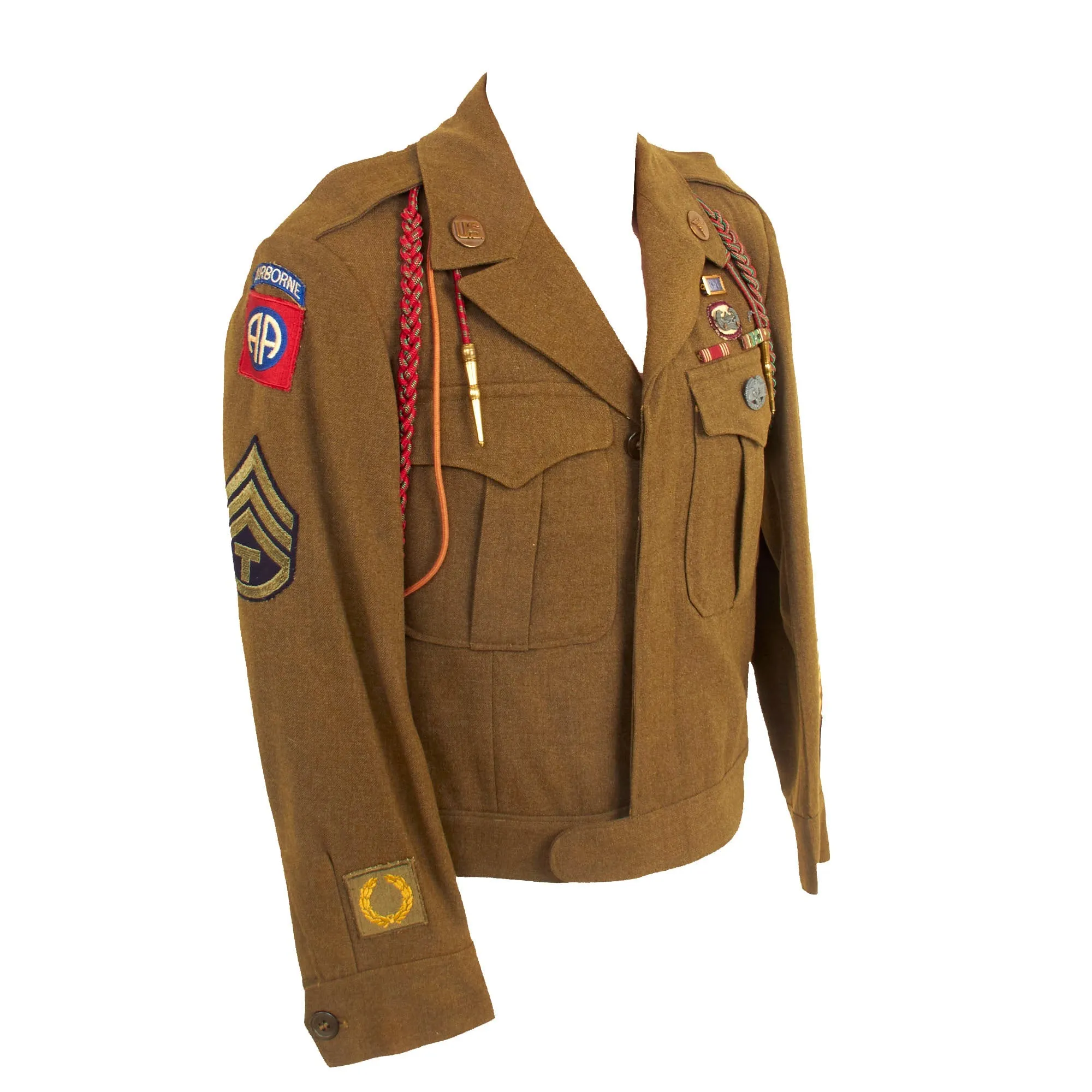 Original U.S. WWII Named Airborne Medic 82nd Airborne Division 307th Airborne Medical Company Ike Jacket Uniform Set