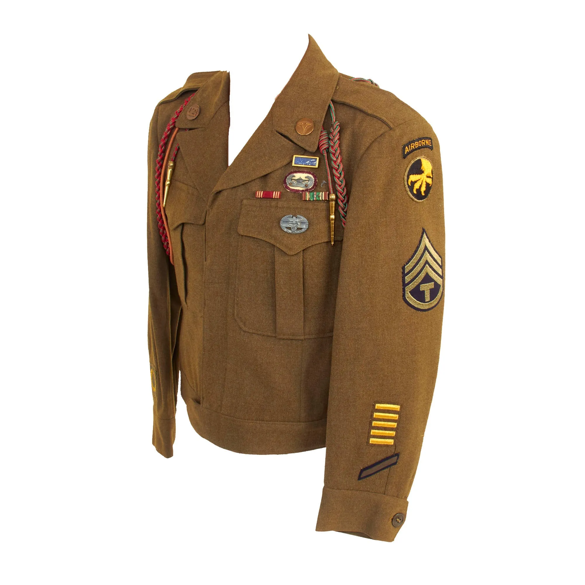 Original U.S. WWII Named Airborne Medic 82nd Airborne Division 307th Airborne Medical Company Ike Jacket Uniform Set