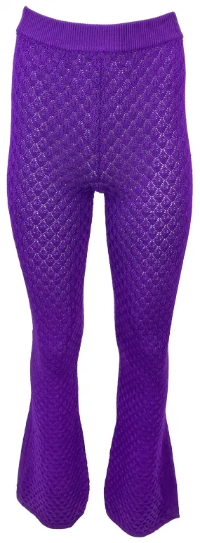 Paco Rabanne Lace Knit Pants in Purple