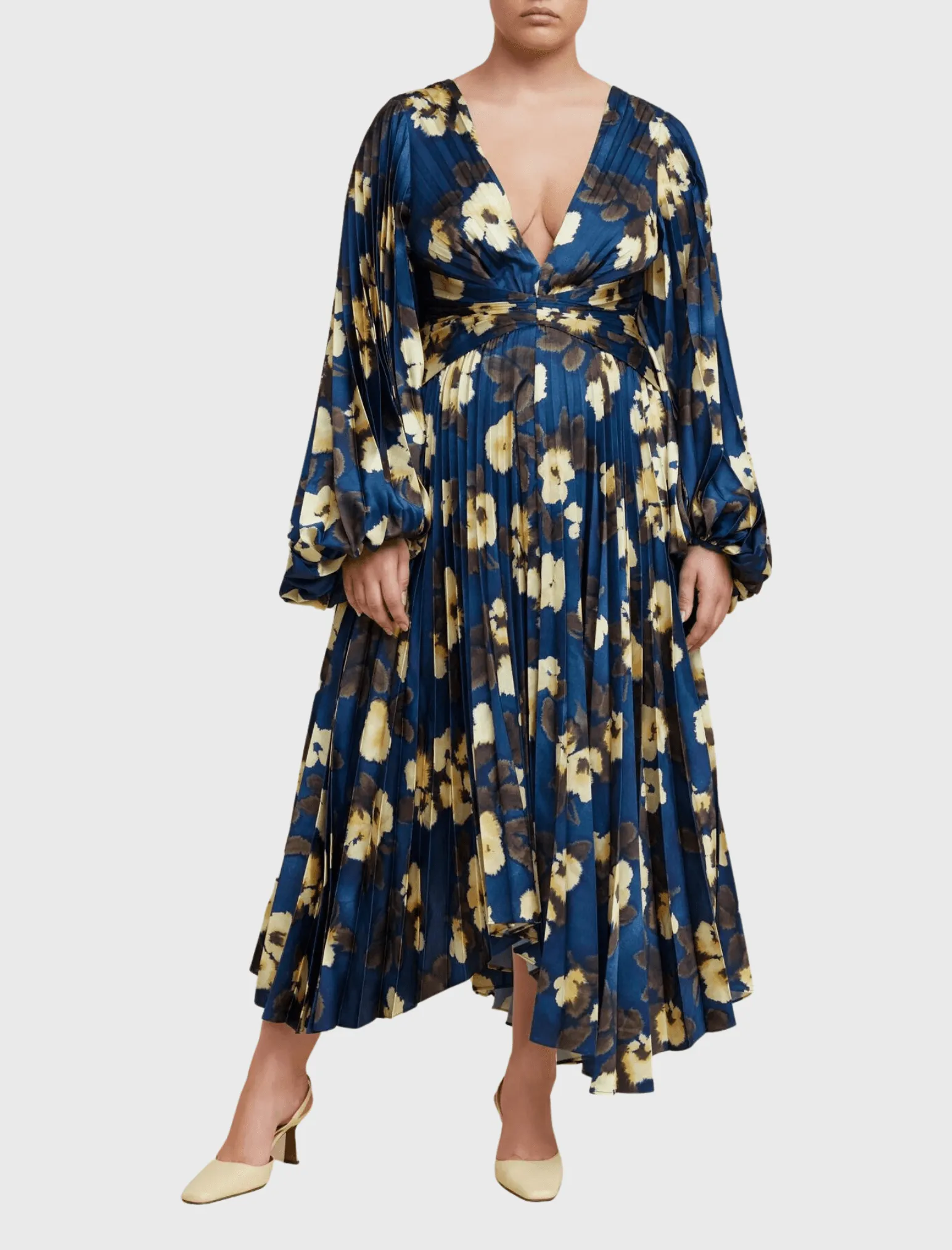 Palms Long Sleeve Midi Dress