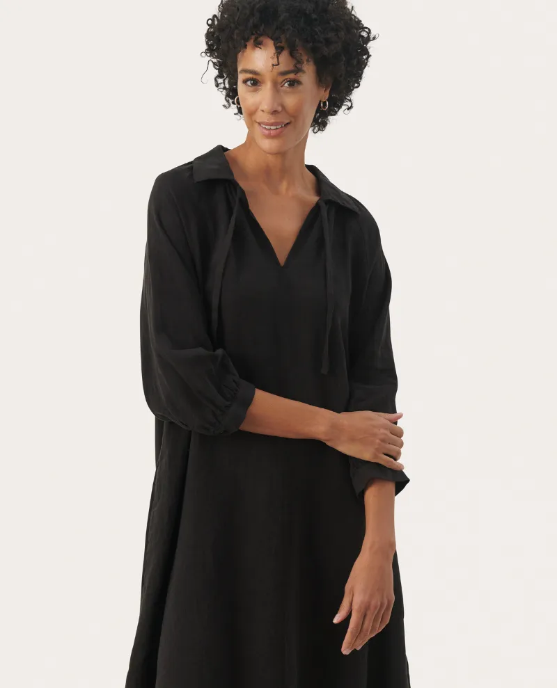 Part Two Erona Black Linen Dress