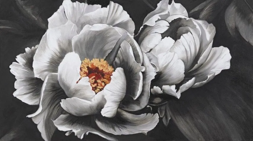 Peony Contemporary Fresco Painting