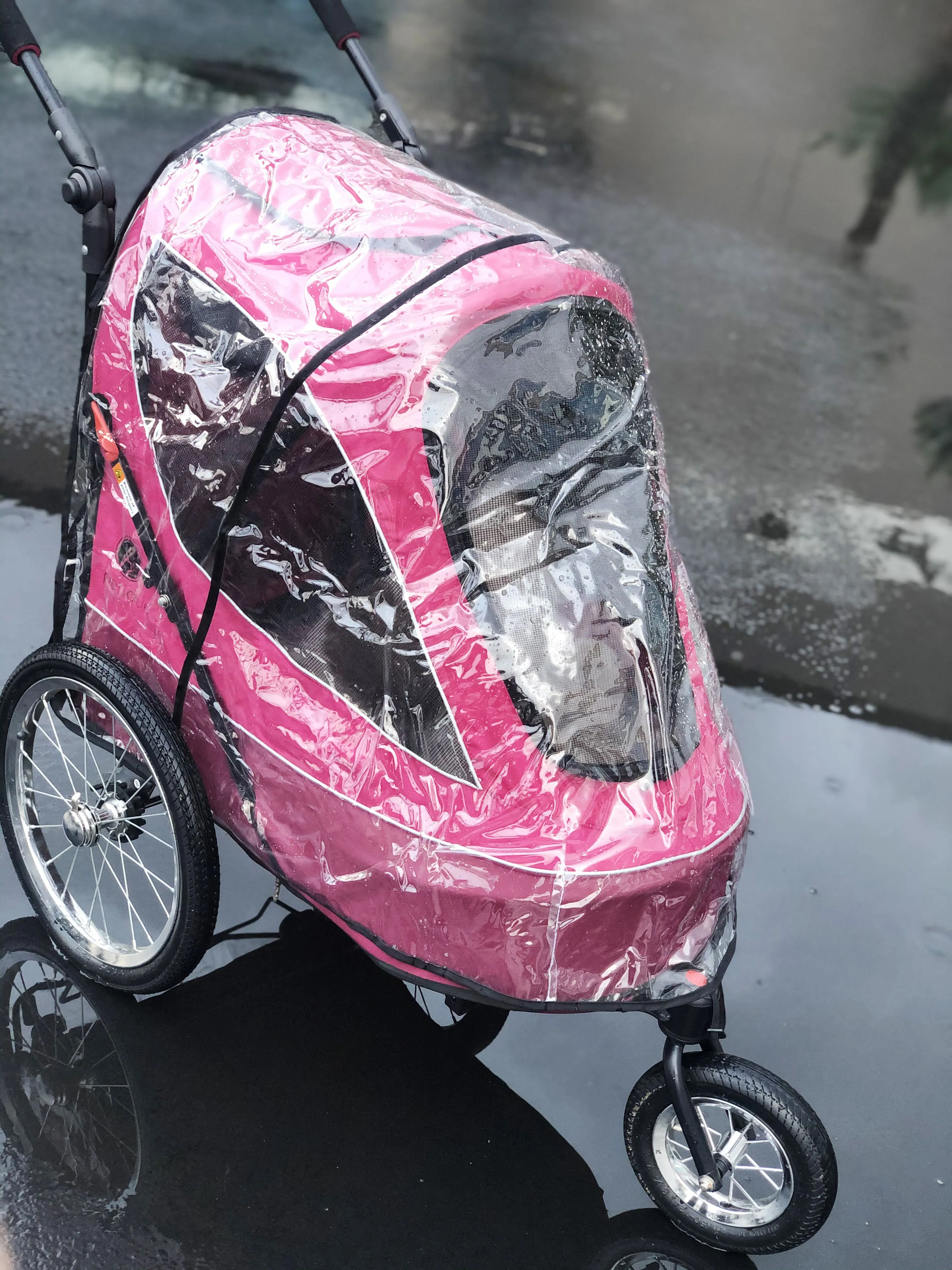 Pet Jogger Rain Cover ONLY, Weather Protection Snow/Rain/Wind Cover for Dog/Cat/Pet Stroller with Ventilation, Foldable, Clear, One Size (COMPATIBLE WITH PETIQUE JOGGERS ONLY)