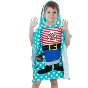 Pirate Hooded Poncho Towel for Kids |Printed Cape Towels for Kids