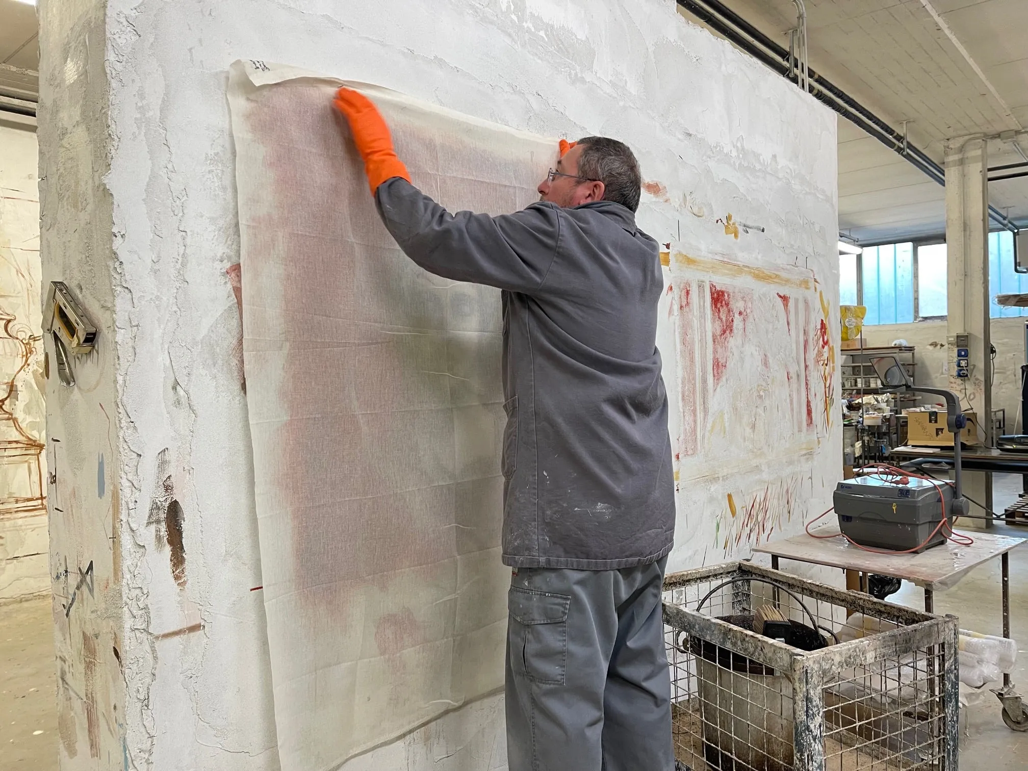 Profile of a Male Statue Fresco Painting