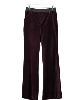 REISS Purple Cotton Velvet Flared Trousers UK 6