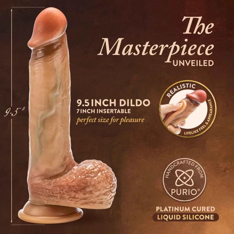 Renaissance - Raphael - 9.5 Inch Sliding Foreskin  Dildo With Squeezable Balls - Tan