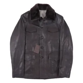 Rifugio Lamb Leather Jacket with Shearling Collar