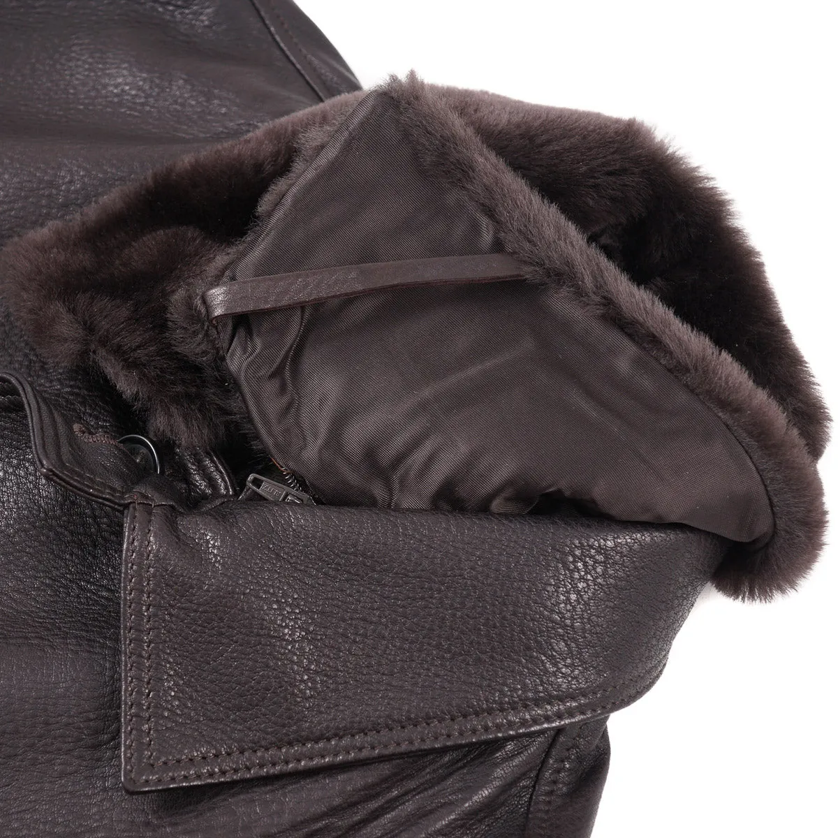 Rifugio Lamb Leather Jacket with Shearling Collar