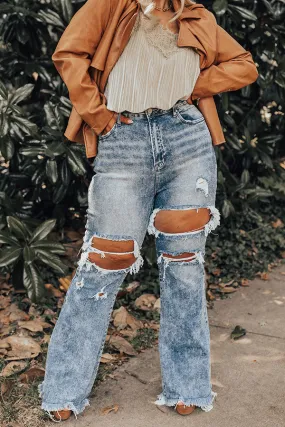 Risen The Emilio High Waist Distressed Flare Curves