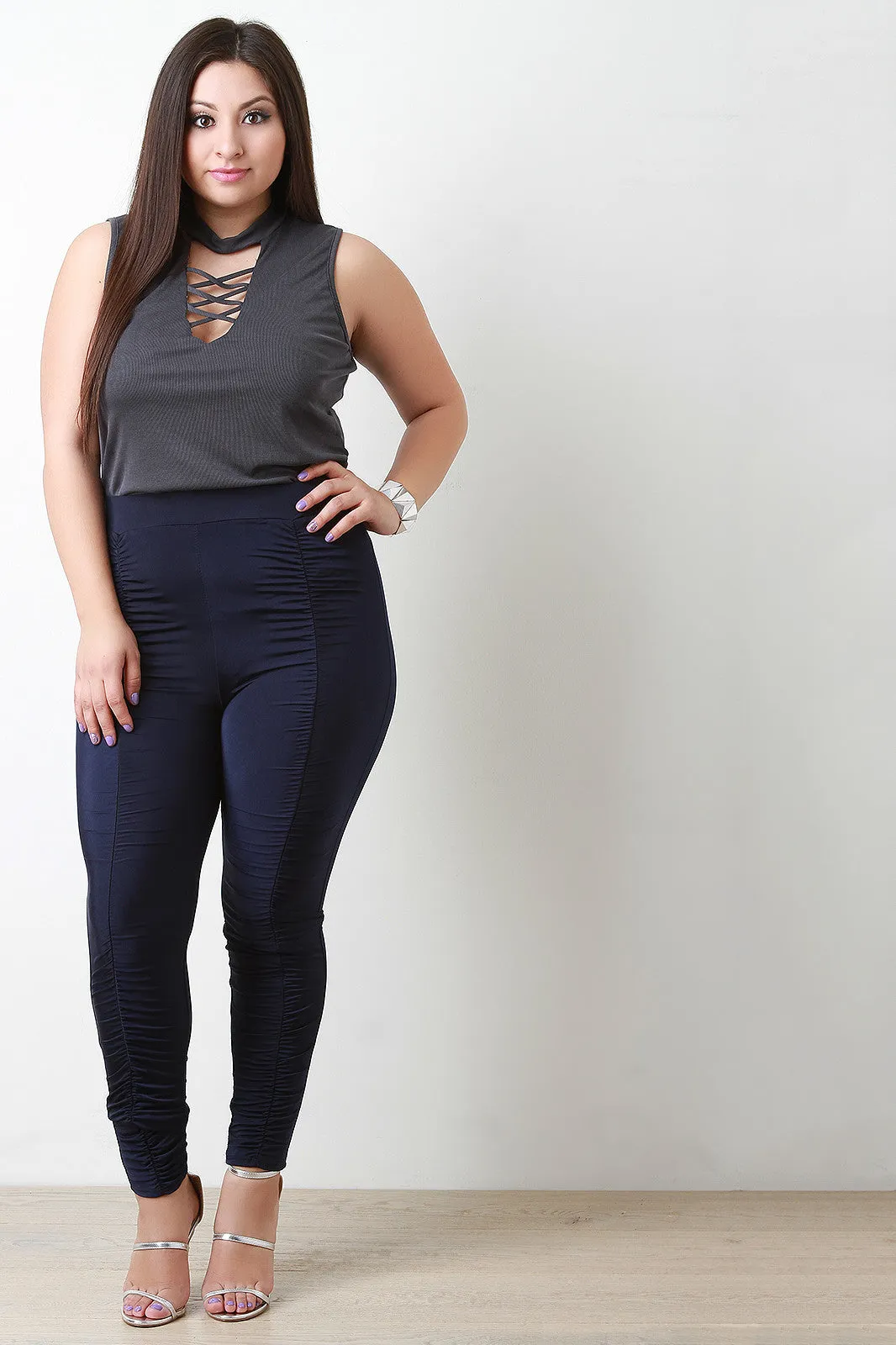 Ruched Detail High Waist Leggings