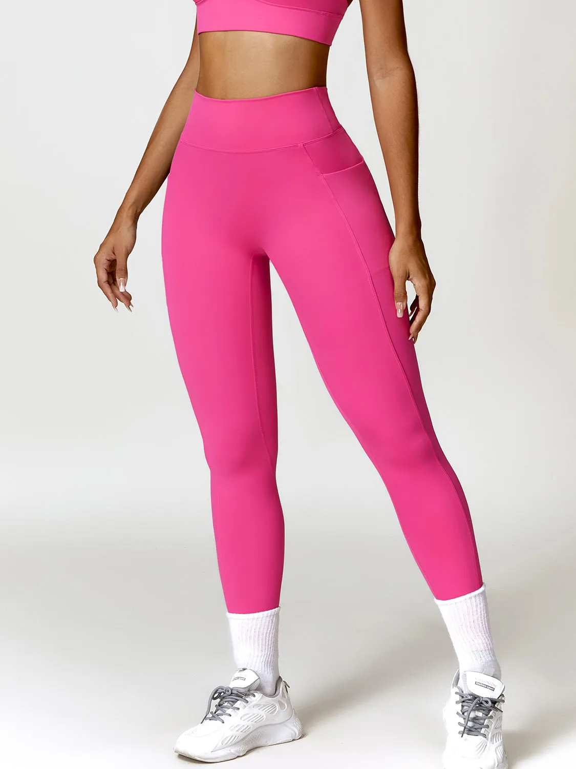 Ruched Pocketed High Waist Active Leggings