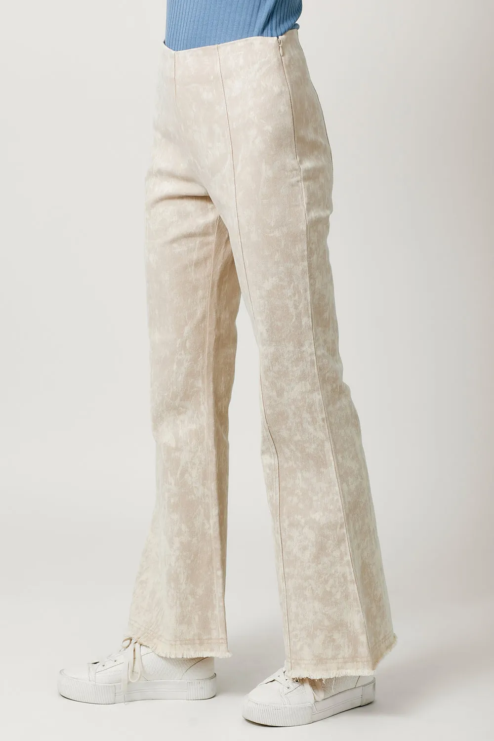 Sand Mineral Wash Flare Pants