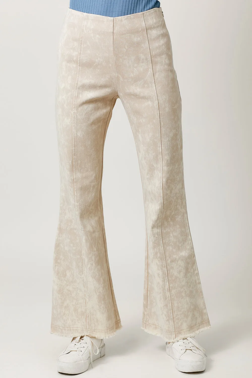 Sand Mineral Wash Flare Pants