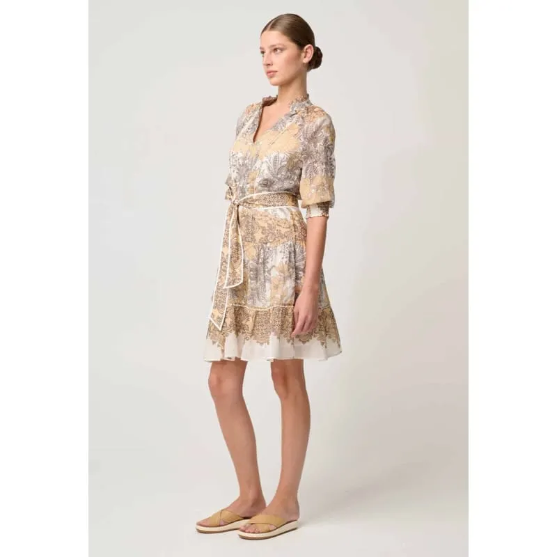 Sanibel Lace Trim Cotton Silk Dress | Golden Mallow