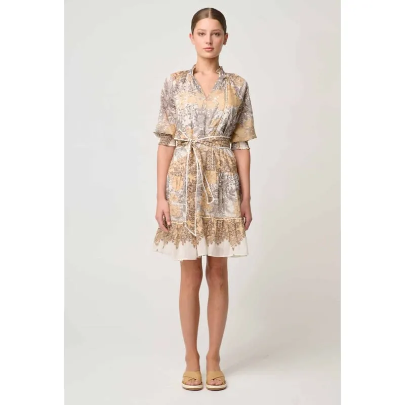 Sanibel Lace Trim Cotton Silk Dress | Golden Mallow