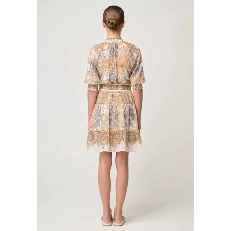 Sanibel Lace Trim Cotton Silk Dress | Golden Mallow