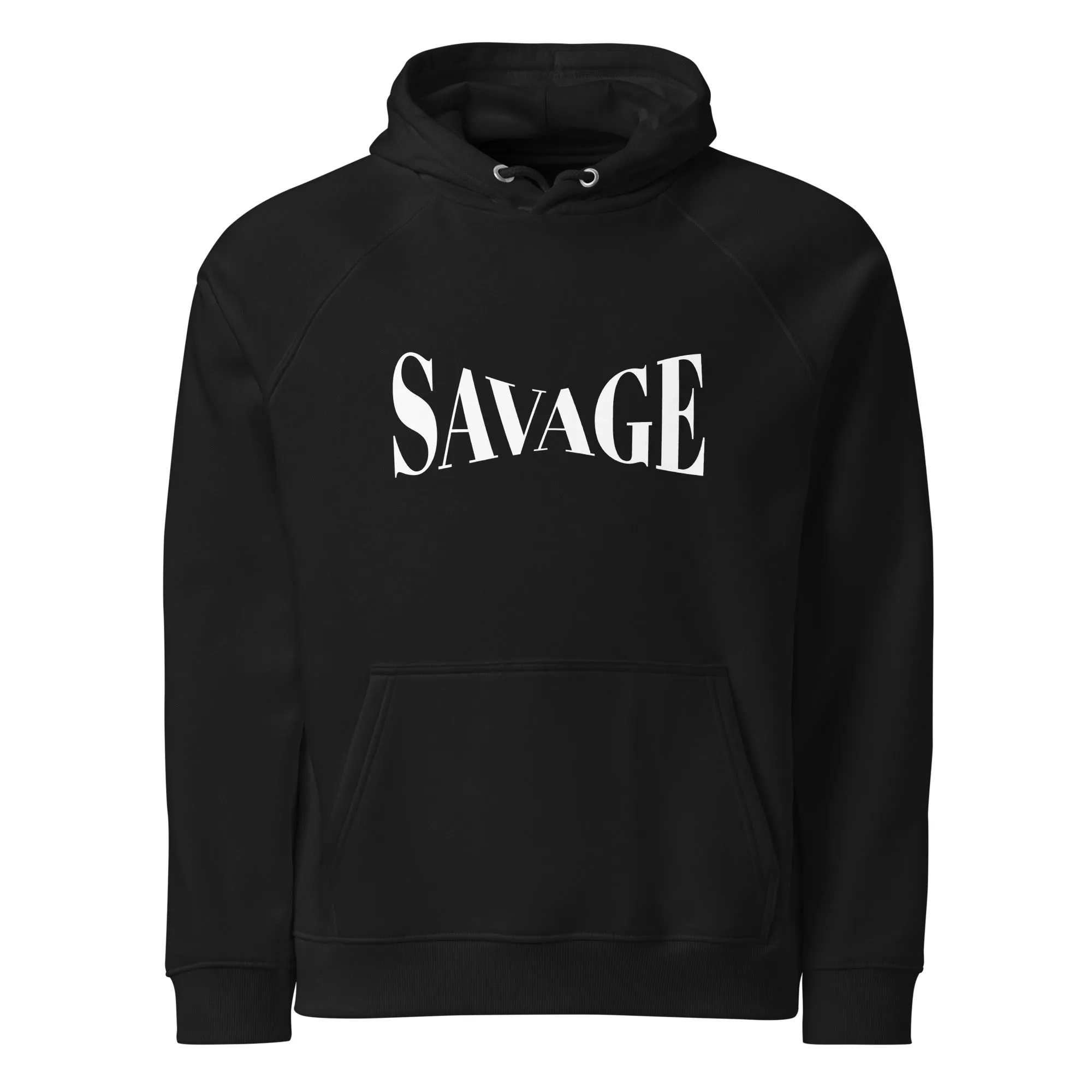 Savage Typography Graphic Men Eco Raglan Hoodie