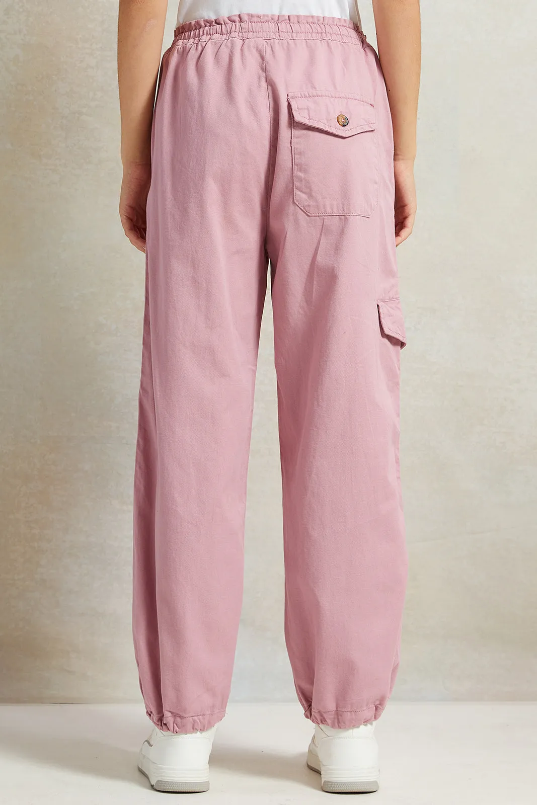 Senior Girls Pink Cargo Pocket Harem Pants