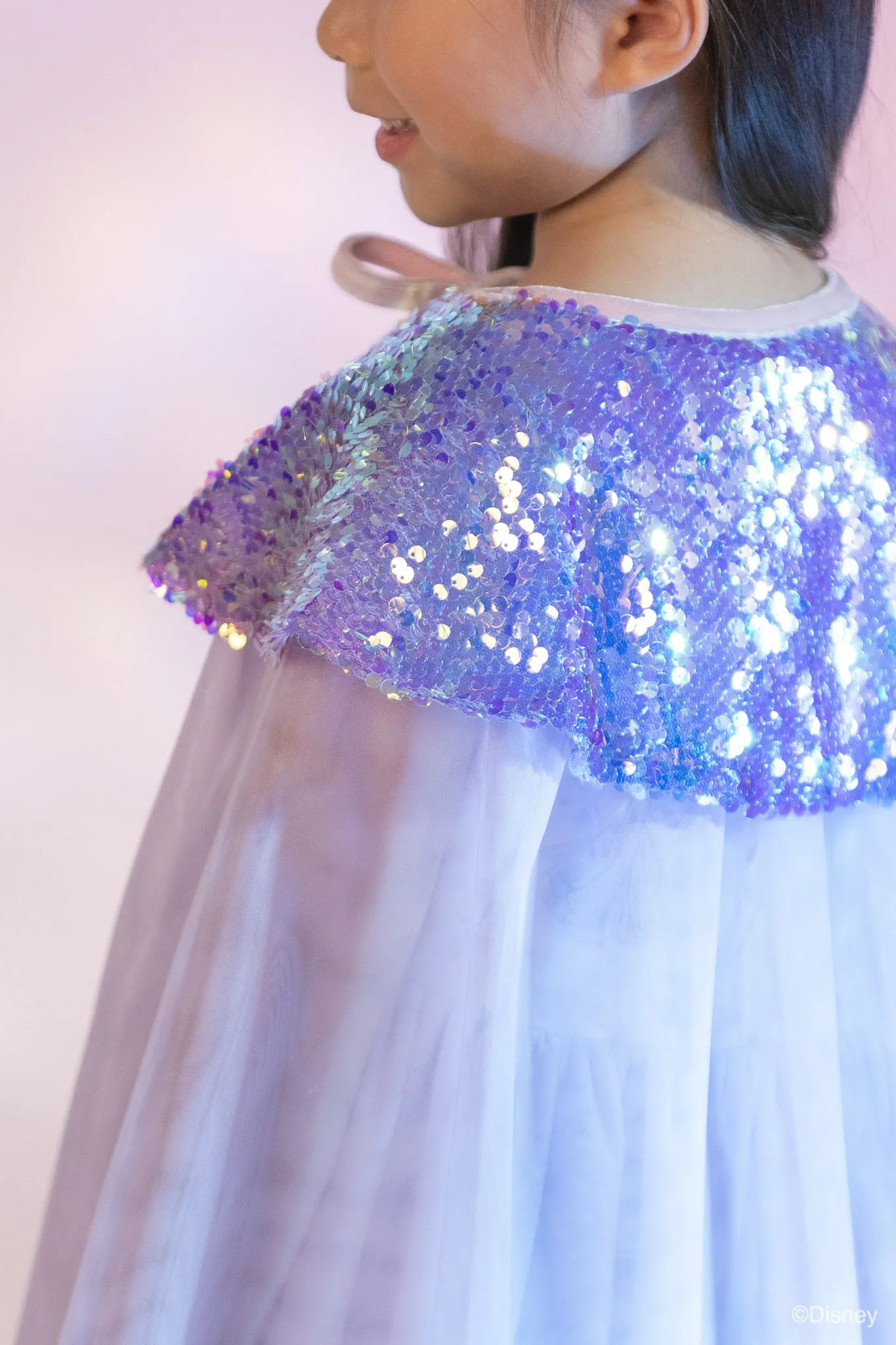 Sequin Tulle Cape - Lilac Shimmer