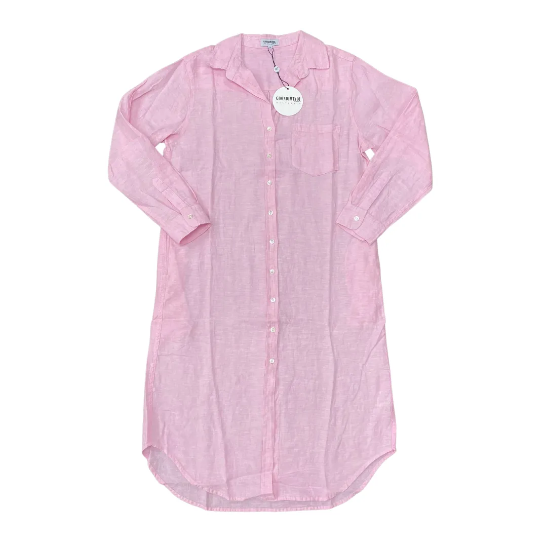 Shirt Maker Linen Dress Rose Petal