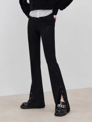 Side Slits Detail Flared Pants