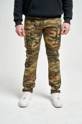 SK SLIM STRAIGHT FIT STRETCH CARGO CAMO PANTS MULTI COLORS