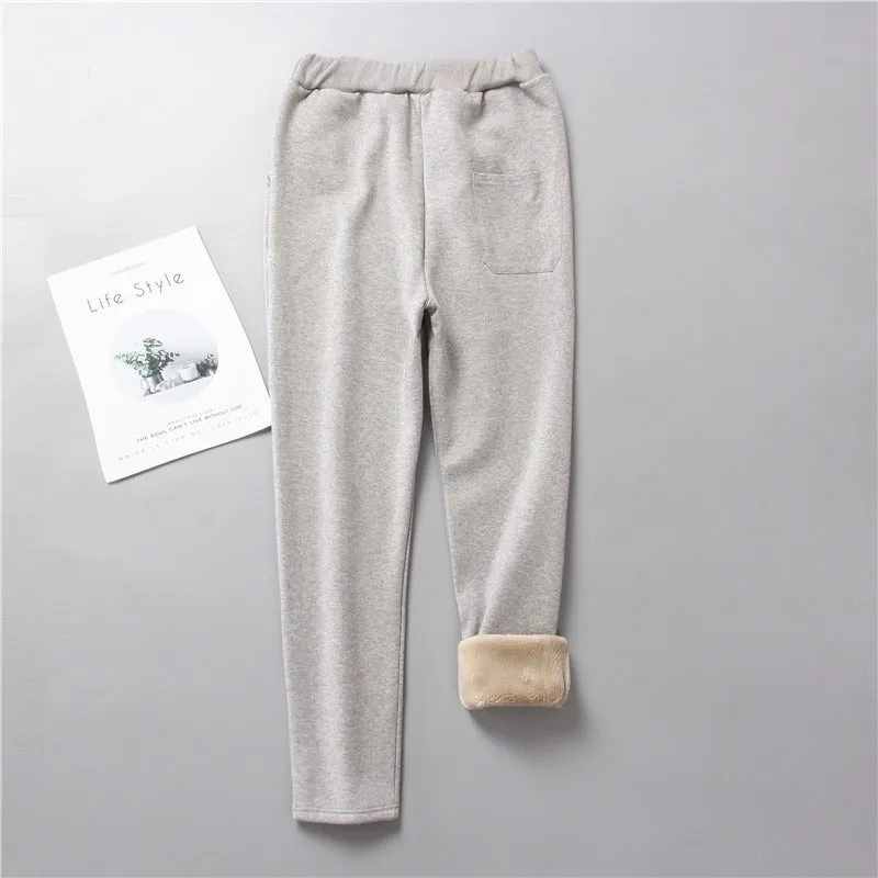 Solid Fleece Lined Loose Women Joggers (4 colors)