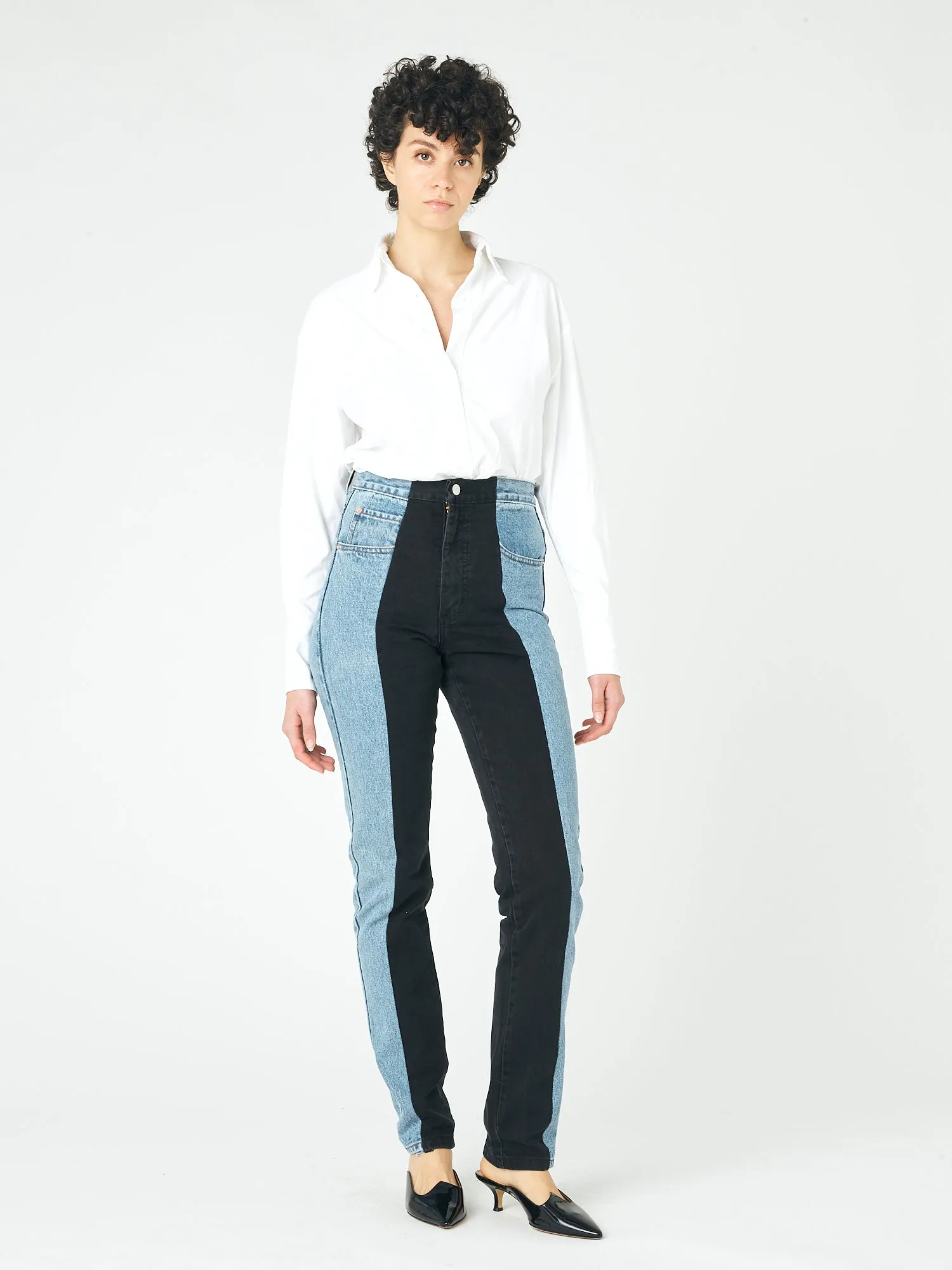 Straight Leg Jean Light Blue/Black