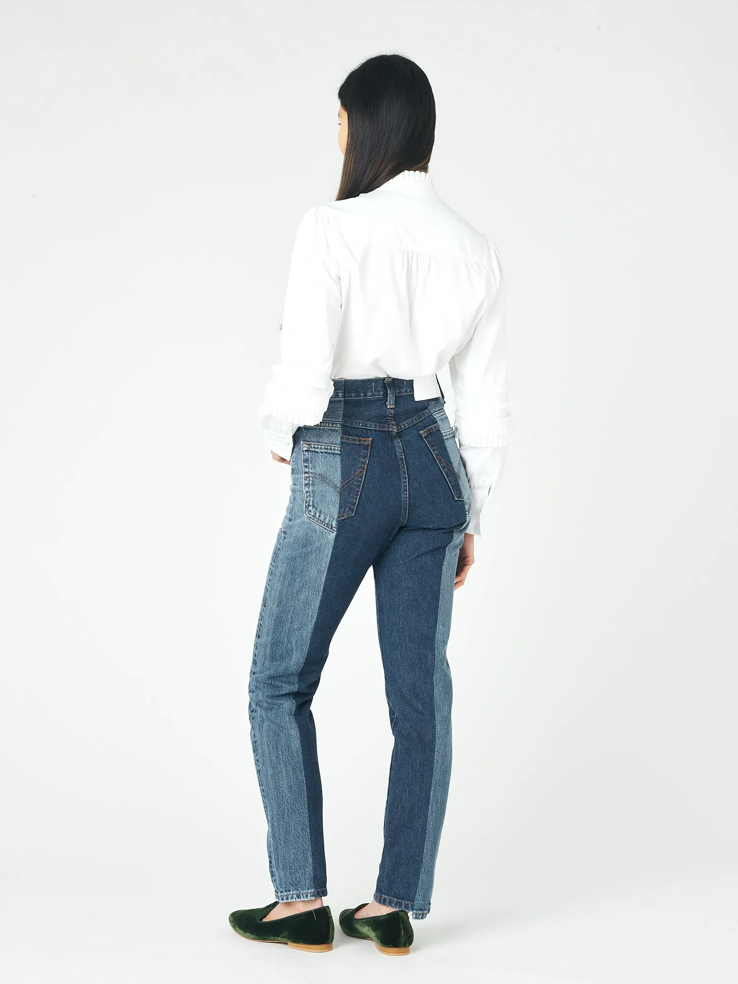 Straight Leg Jean Mid/Dark Blue