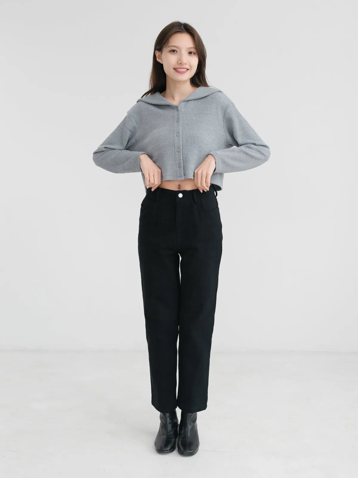 Straight-Leg Twill Trousers